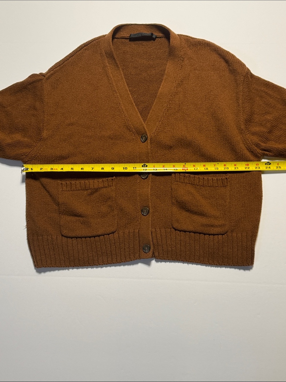JENNI KAYNE Barret Cardigan Copper Brown Button-Front V-Neck Sweater Relaxed M - Picture 6 of 11